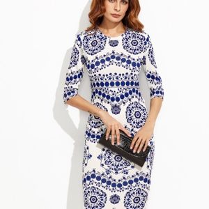 Porcelain Print Pencil Dress